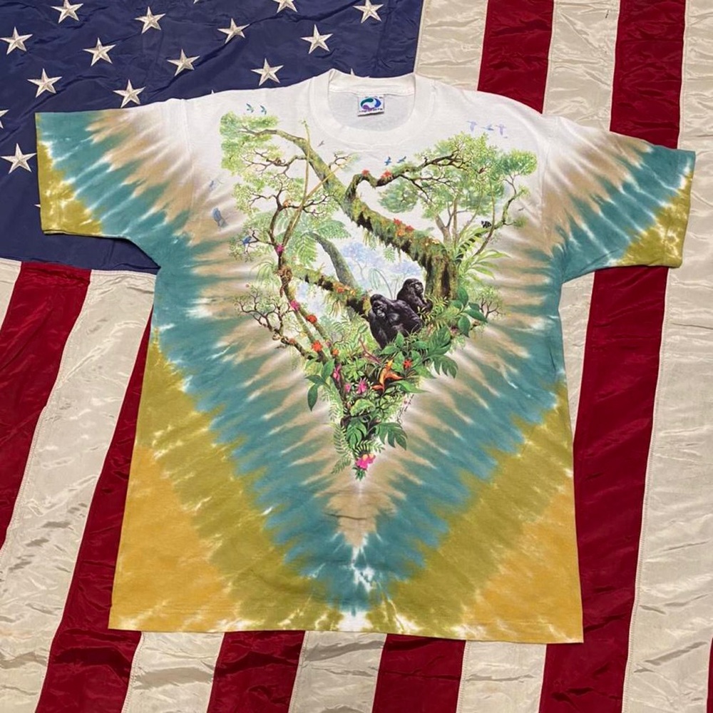 Vintage Made In USA Liquid Blue Rainforest
